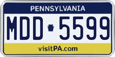 PA license plate MDD5599