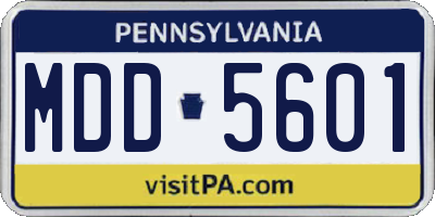 PA license plate MDD5601