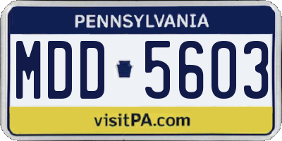 PA license plate MDD5603