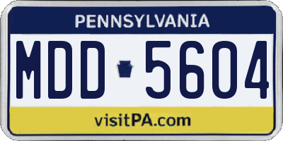PA license plate MDD5604