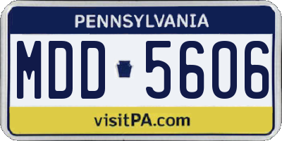PA license plate MDD5606