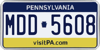 PA license plate MDD5608