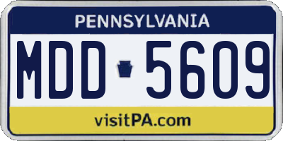 PA license plate MDD5609