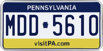 PA license plate MDD5610