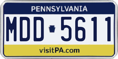 PA license plate MDD5611