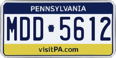 PA license plate MDD5612