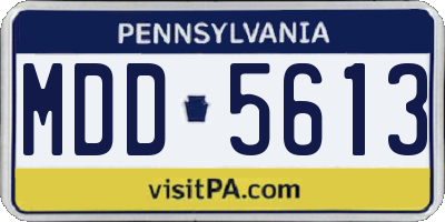 PA license plate MDD5613
