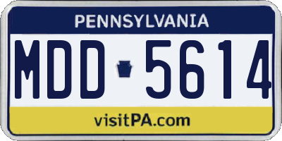 PA license plate MDD5614