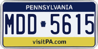 PA license plate MDD5615