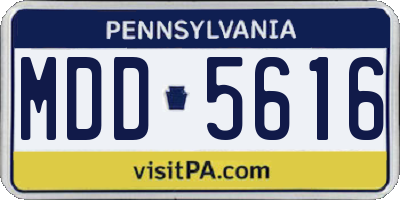 PA license plate MDD5616