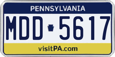 PA license plate MDD5617