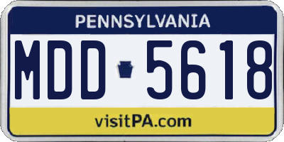 PA license plate MDD5618