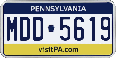 PA license plate MDD5619