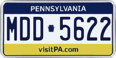 PA license plate MDD5622