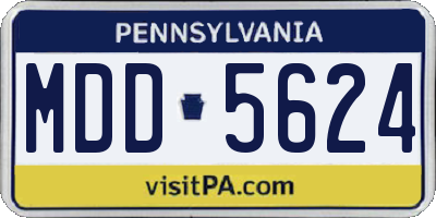 PA license plate MDD5624