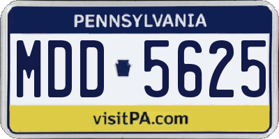 PA license plate MDD5625
