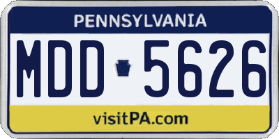 PA license plate MDD5626