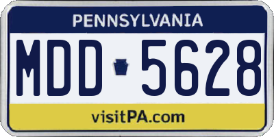 PA license plate MDD5628