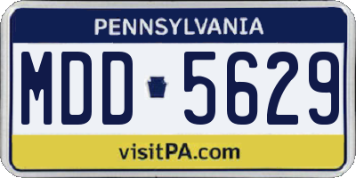 PA license plate MDD5629
