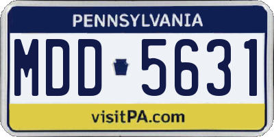 PA license plate MDD5631