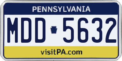 PA license plate MDD5632