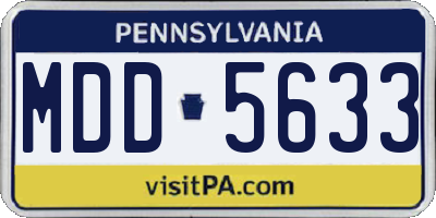 PA license plate MDD5633