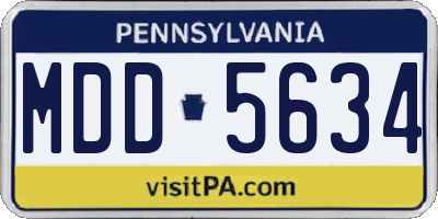 PA license plate MDD5634