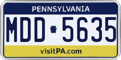 PA license plate MDD5635