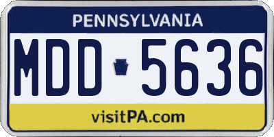 PA license plate MDD5636