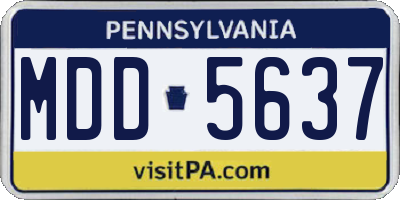 PA license plate MDD5637