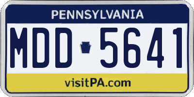 PA license plate MDD5641