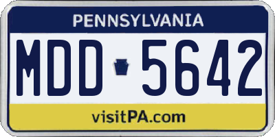 PA license plate MDD5642