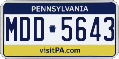 PA license plate MDD5643