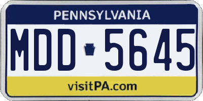 PA license plate MDD5645