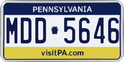 PA license plate MDD5646