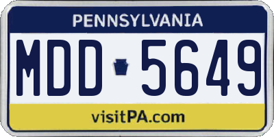 PA license plate MDD5649