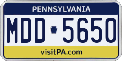 PA license plate MDD5650