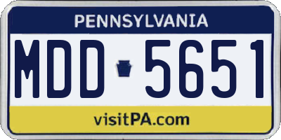 PA license plate MDD5651