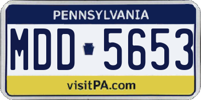 PA license plate MDD5653