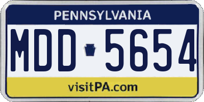 PA license plate MDD5654