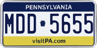 PA license plate MDD5655