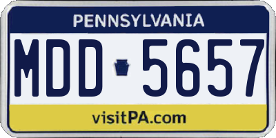 PA license plate MDD5657