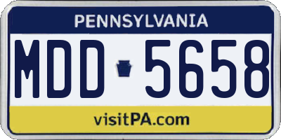 PA license plate MDD5658