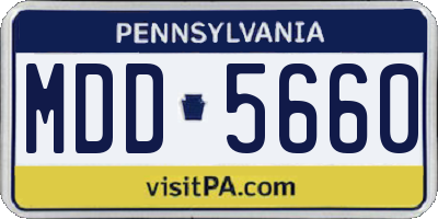 PA license plate MDD5660