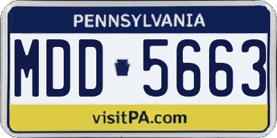 PA license plate MDD5663