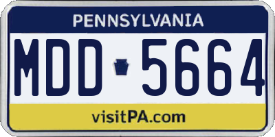 PA license plate MDD5664