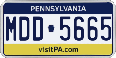 PA license plate MDD5665