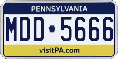 PA license plate MDD5666