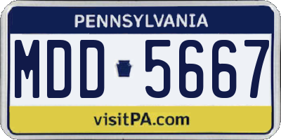 PA license plate MDD5667