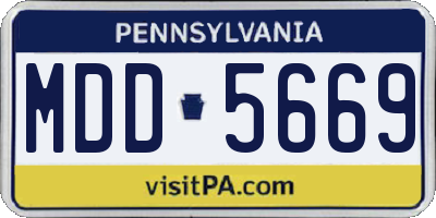 PA license plate MDD5669